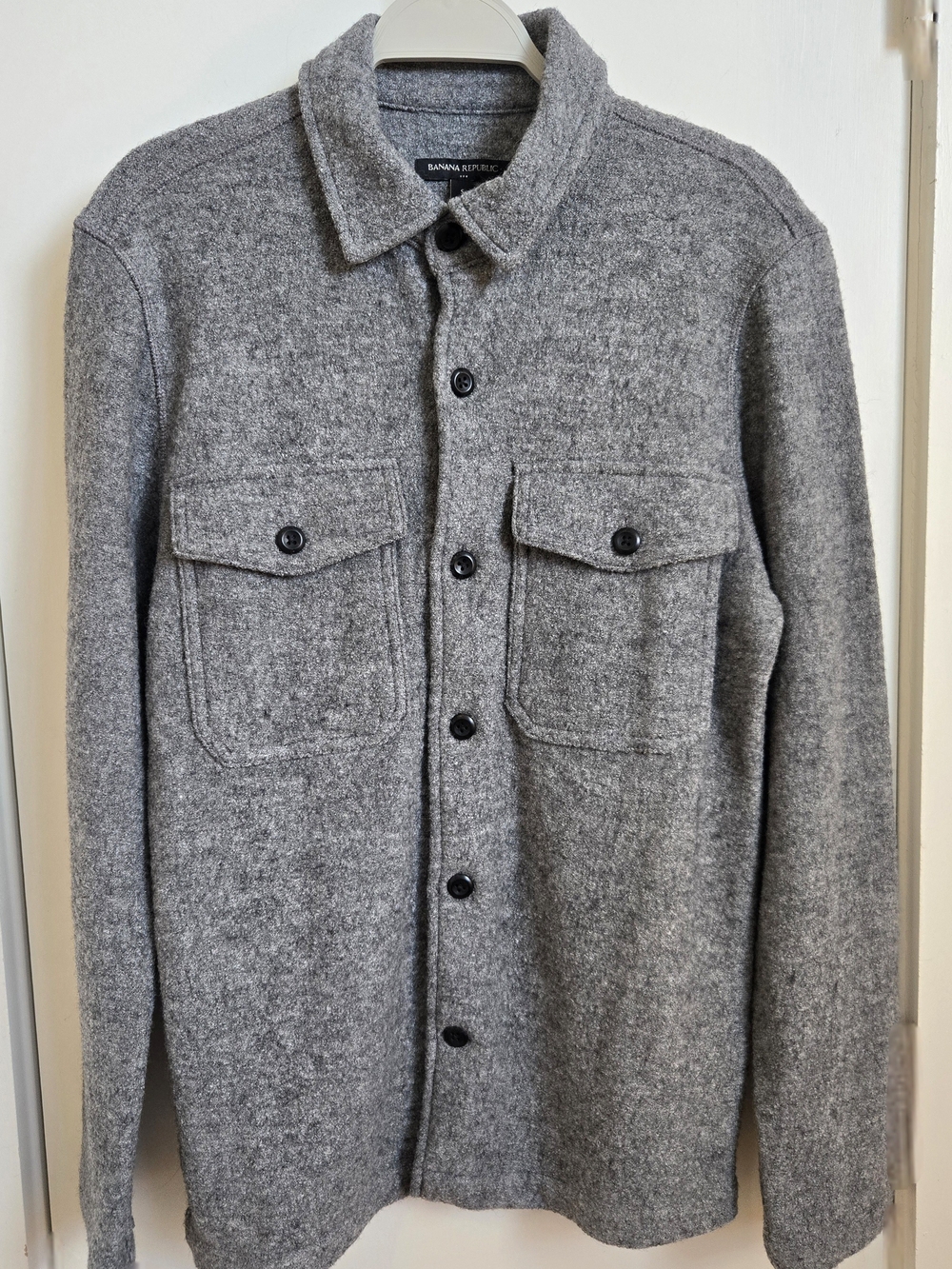 New Banana Republic Gray Wool-Blend Shirt Jacket